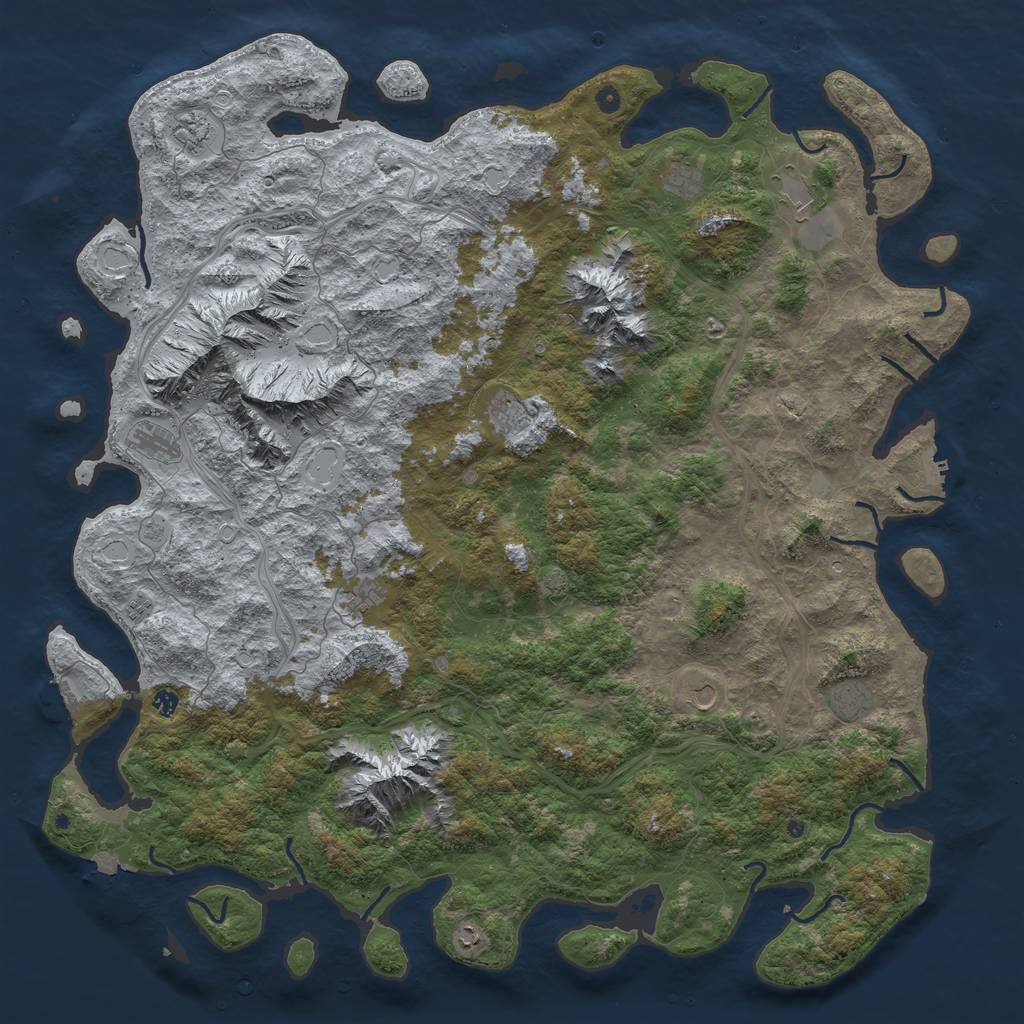 Rust Map: Procedural Map, Size: 6000, Seed: 1164693310, 19 Monuments