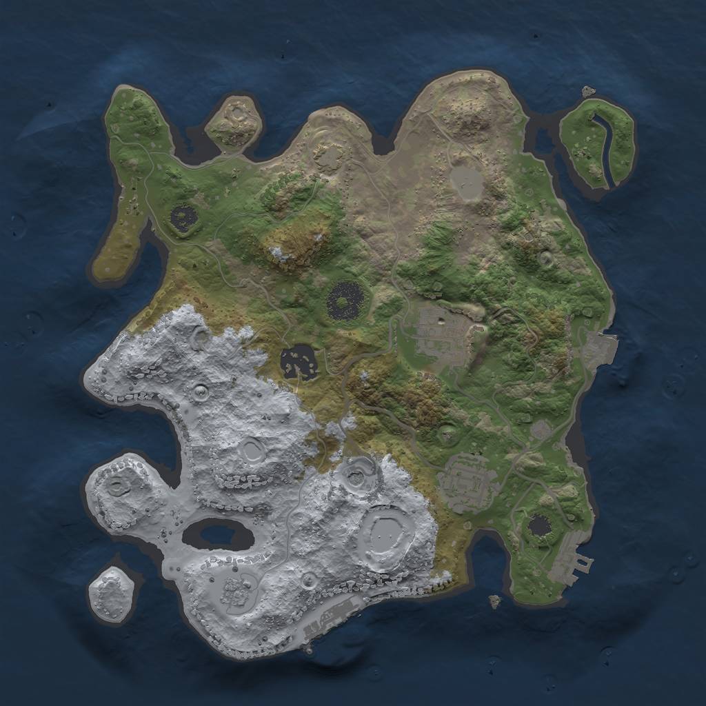 Rust Map: Procedural Map, Size: 2750, Seed: 1253, 11 Monuments