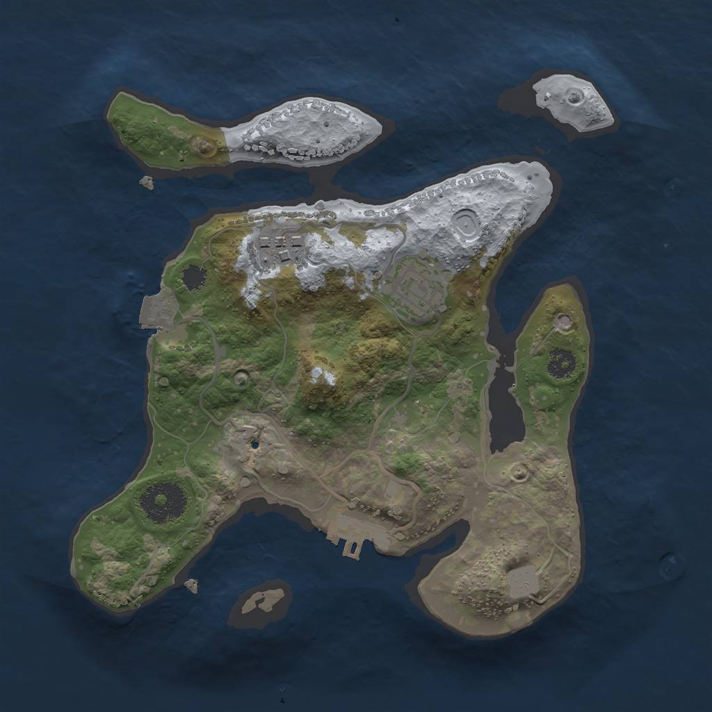 Rust Map: Procedural Map, Size: 2500, Seed: 249075175, 6 Monuments
