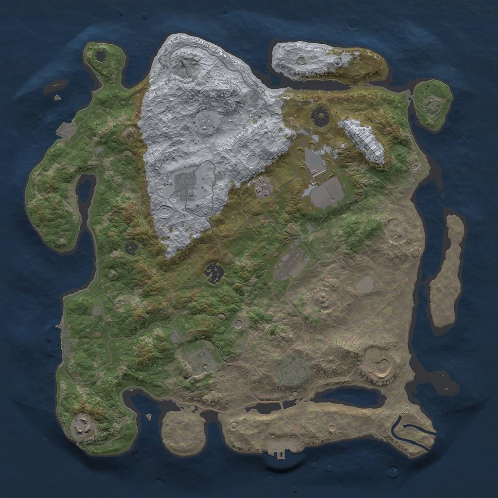 Rust Map: Procedural Map, Size: 3905, Seed: 1387527, 17 Monuments