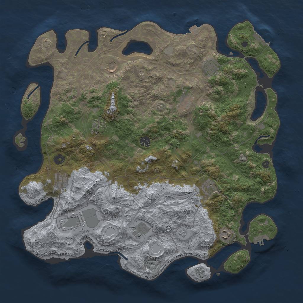 Rust Map: Procedural Map, Size: 4250, Seed: 1665972463, 19 Monuments