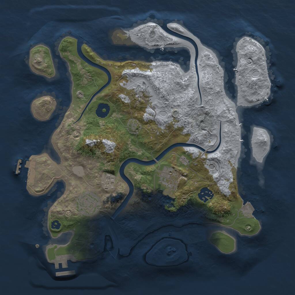 Rust Map: Procedural Map, Size: 3100, Seed: 58634831, 10 Monuments