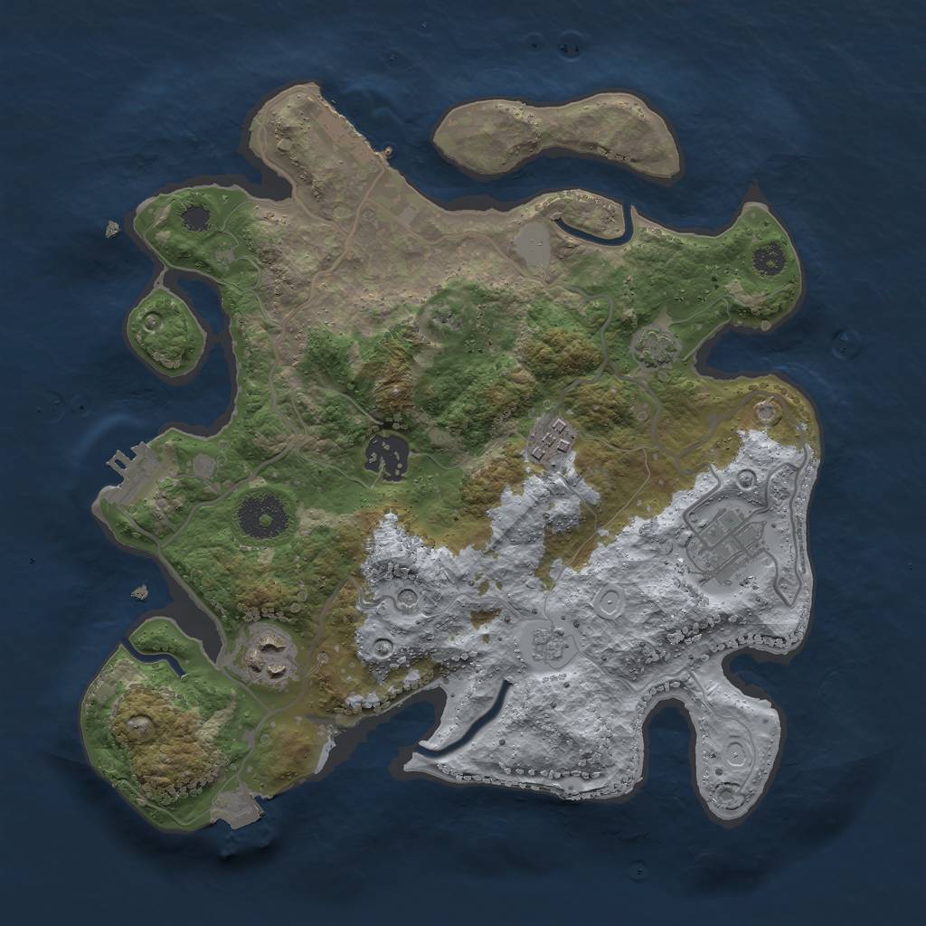 Rust Map: Procedural Map, Size: 3000, Seed: 836500761, 12 Monuments