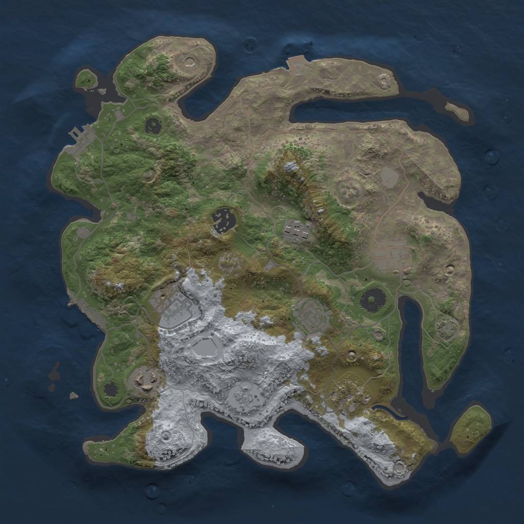 Rust Map: Procedural Map, Size: 3250, Seed: 110819, 15 Monuments