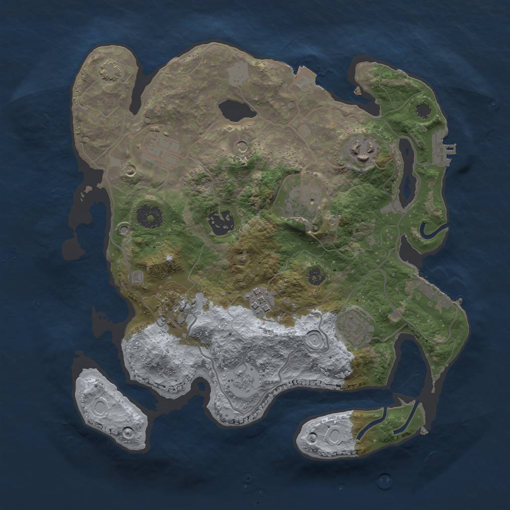 Rust Map: Procedural Map, Size: 3000, Seed: 27373, 15 Monuments