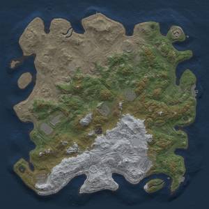 Thumbnail Rust Map: Procedural Map, Size: 4500, Seed: 1202216613, 19 Monuments