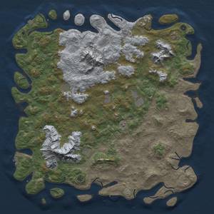 Thumbnail Rust Map: Procedural Map, Size: 6000, Seed: 1247934326, 19 Monuments