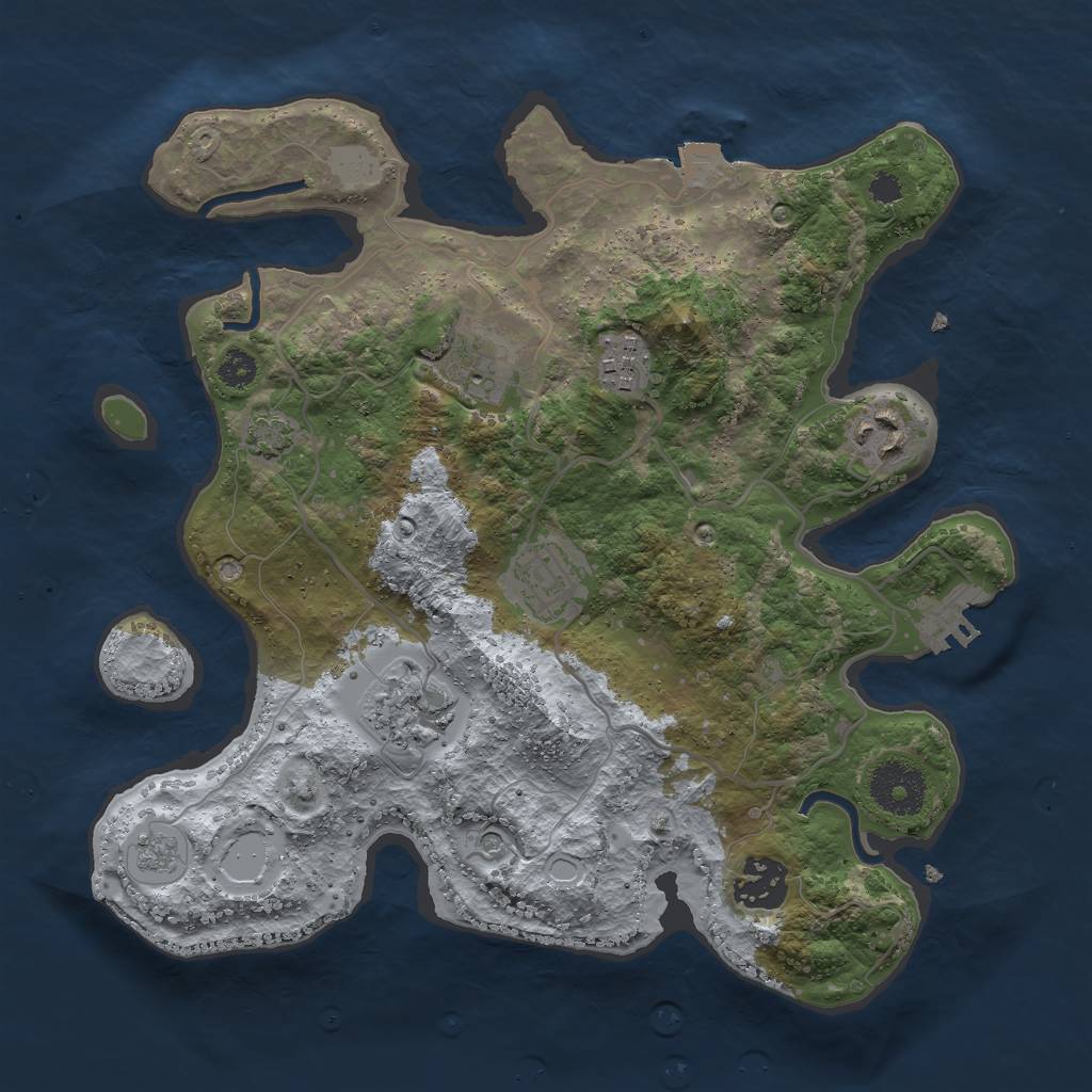 Rust Map: Procedural Map, Size: 3000, Seed: 23277, 13 Monuments