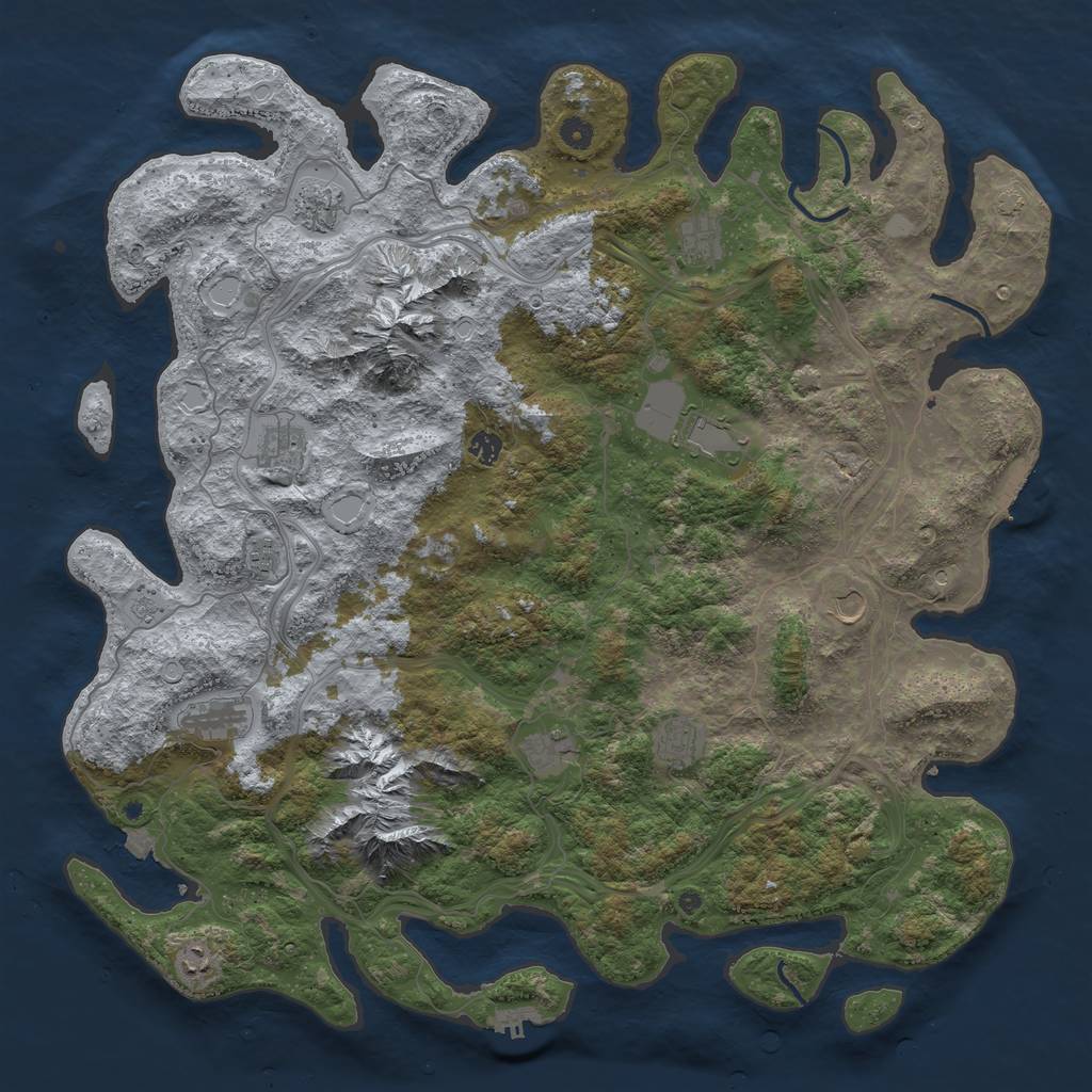 Rust Map: Procedural Map, Size: 5000, Seed: 2123986222, 19 Monuments
