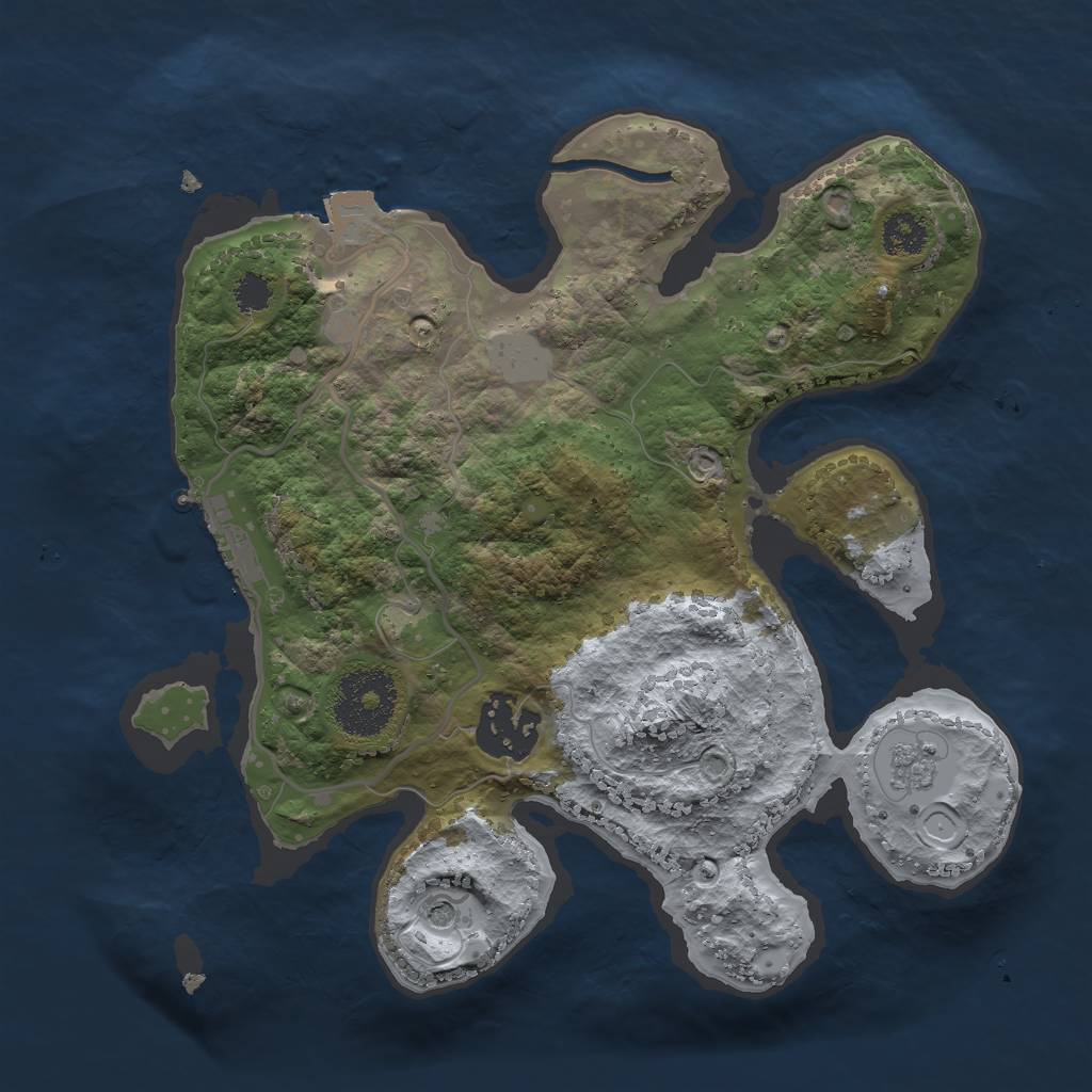 Rust Map: Procedural Map, Size: 2500, Seed: 19375, 7 Monuments