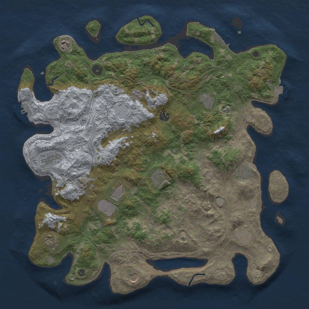 Rust Map: Procedural Map, Size: 4500, Seed: 118667538, 19 Monuments