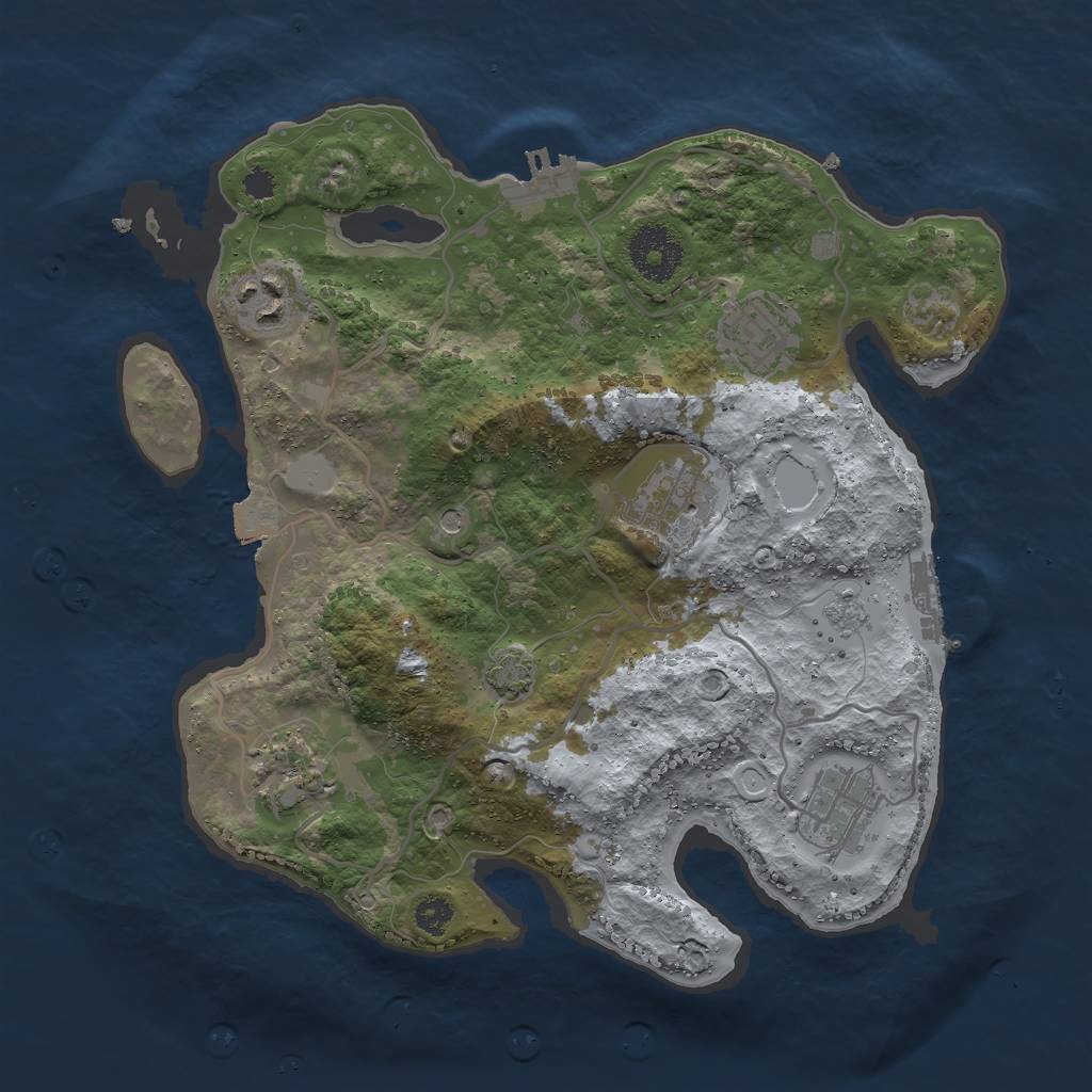 Rust Map: Procedural Map, Size: 3000, Seed: 32689, 13 Monuments