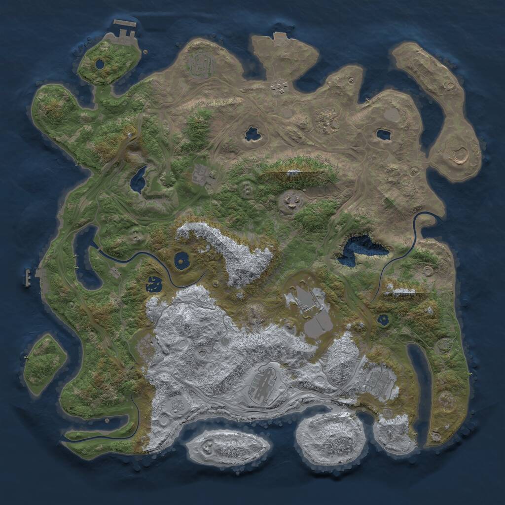 Rust Map: Procedural Map, Size: 4500, Seed: 1498312927, 17 Monuments