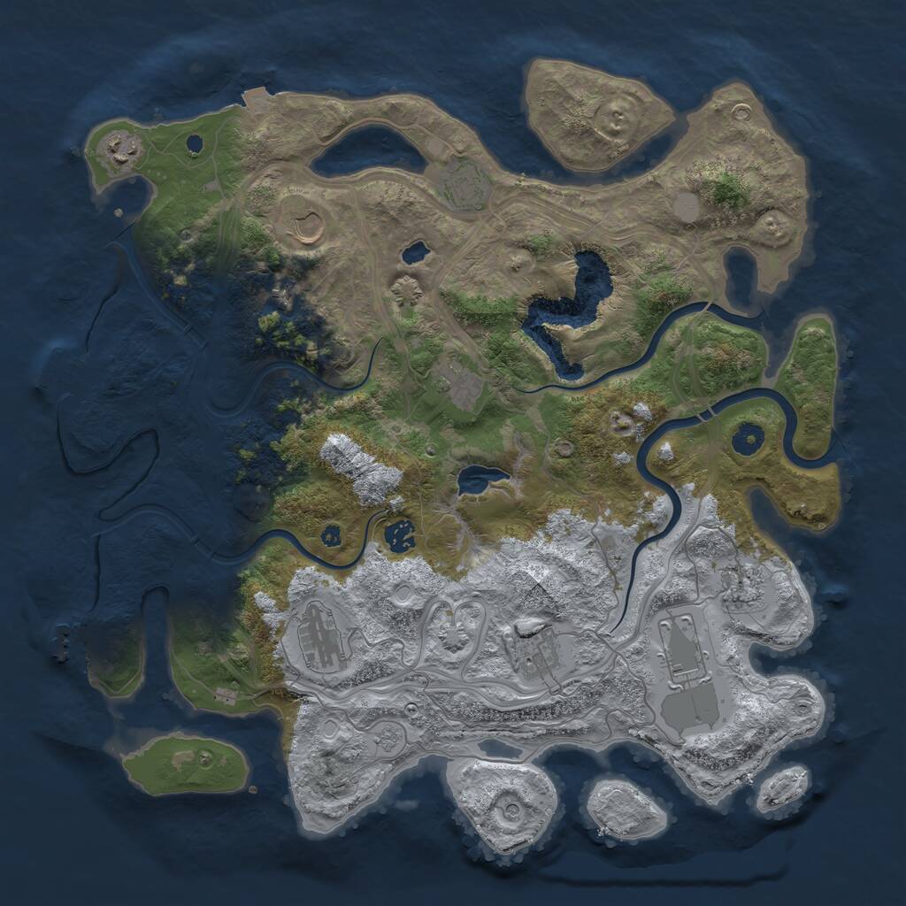 Rust Map: Procedural Map, Size: 4250, Seed: 86713587, 16 Monuments