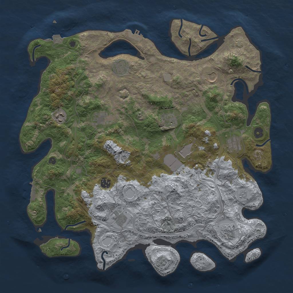 Rust Map: Procedural Map, Size: 4250, Seed: 86713587, 19 Monuments