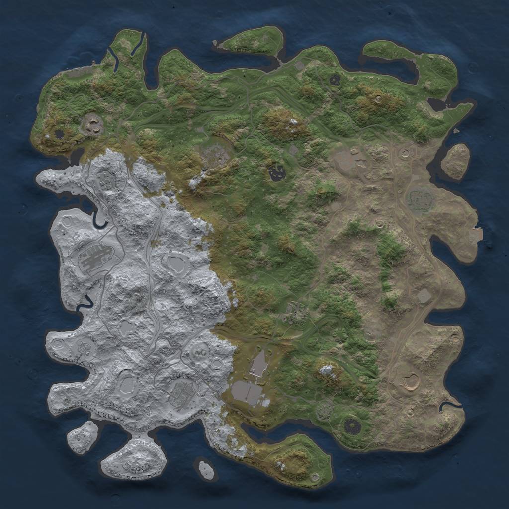 Rust Map: Procedural Map, Size: 4500, Seed: 1802, 18 Monuments