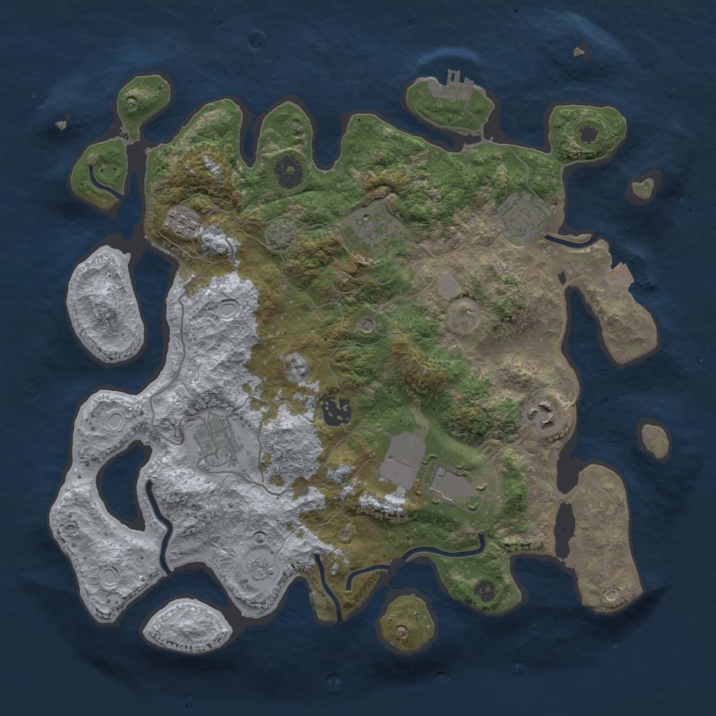 Rust Map: Procedural Map, Size: 3500, Seed: 137848020, 14 Monuments