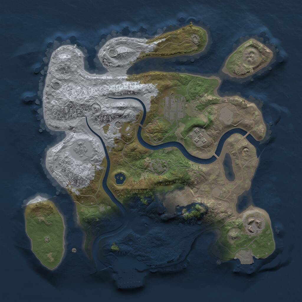 Rust Map: Procedural Map, Size: 2700, Seed: 9637581, 9 Monuments