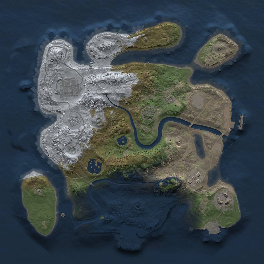 Rust Map: Procedural Map, Size: 2700, Seed: 9637581, 10 Monuments