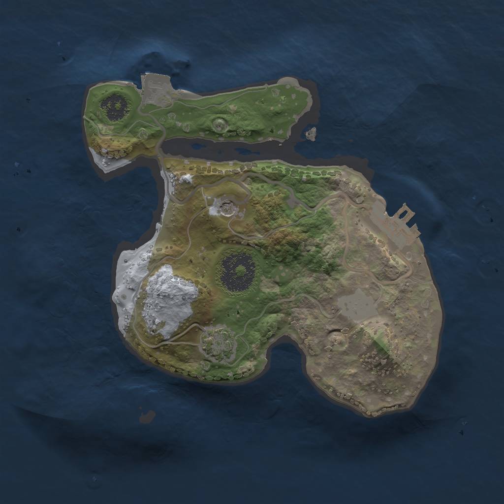 Rust Map: Procedural Map, Size: 2000, Seed: 1285086653, 6 Monuments