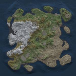 Thumbnail Rust Map: Procedural Map, Size: 3600, Seed: 23003, 16 Monuments