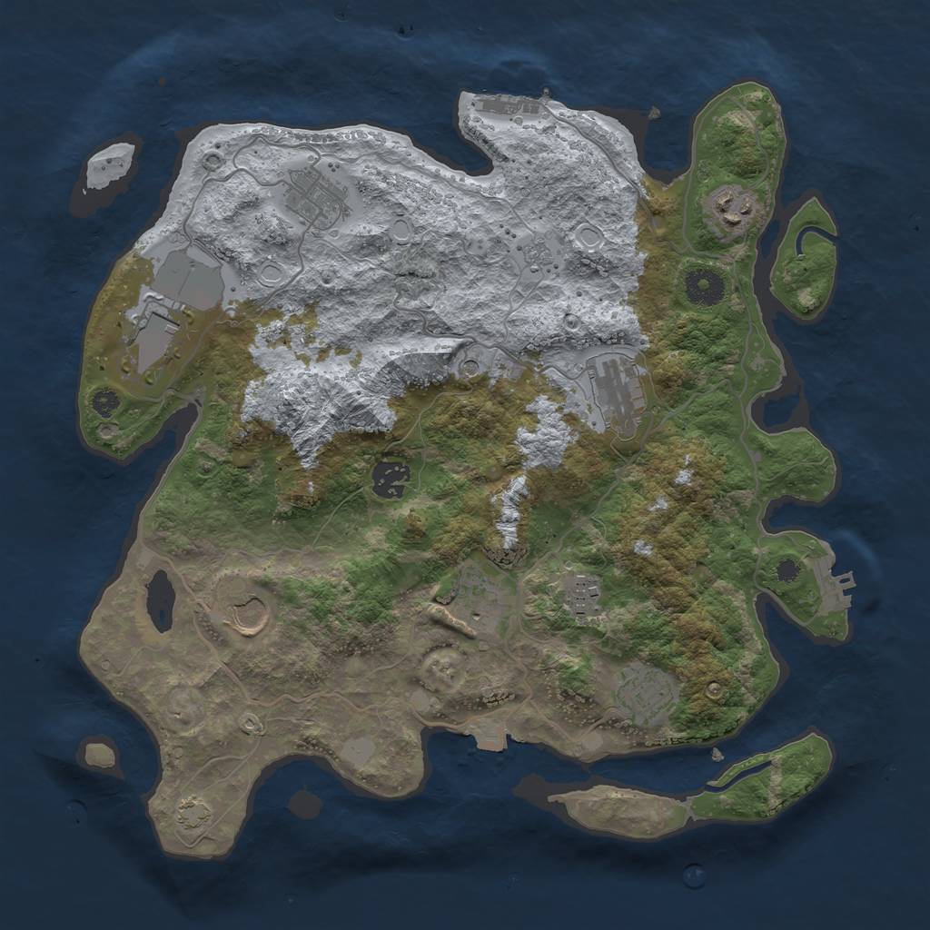 Rust Map: Procedural Map, Size: 3600, Seed: 13003, 17 Monuments