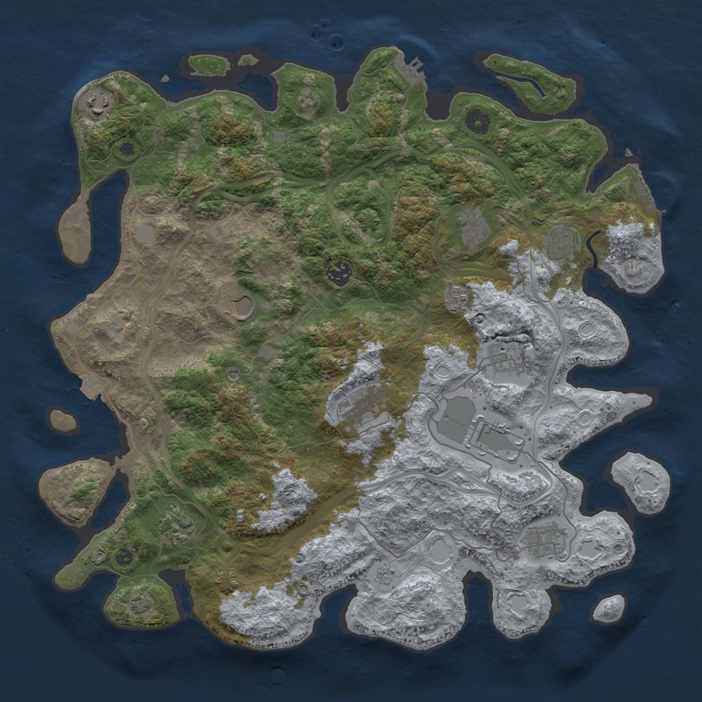 Rust Map: Procedural Map, Size: 4250, Seed: 427869420, 19 Monuments