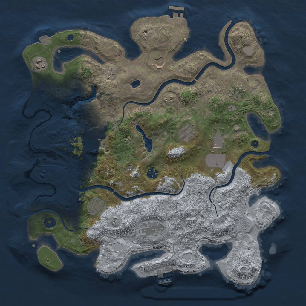 Rust Map: Procedural Map, Size: 4000, Seed: 2138030410, 16 Monuments