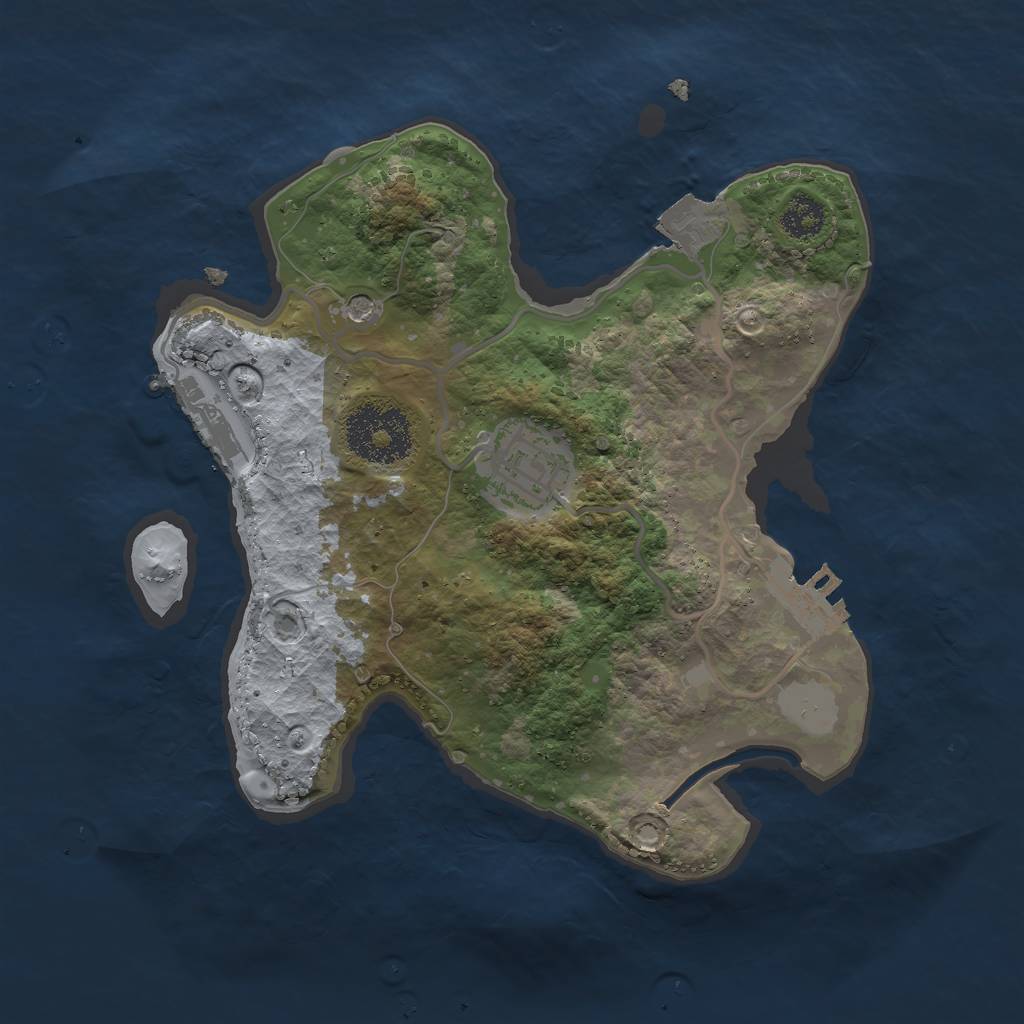 Rust Map: Procedural Map, Size: 2400, Seed: 370430126, 7 Monuments