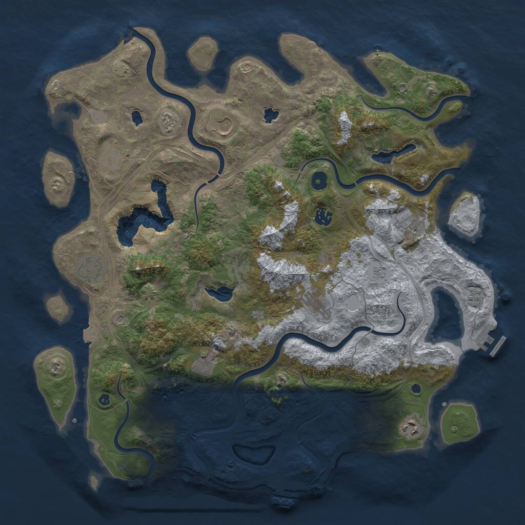 Rust Map: Procedural Map, Size: 4500, Seed: 1877059566, 15 Monuments