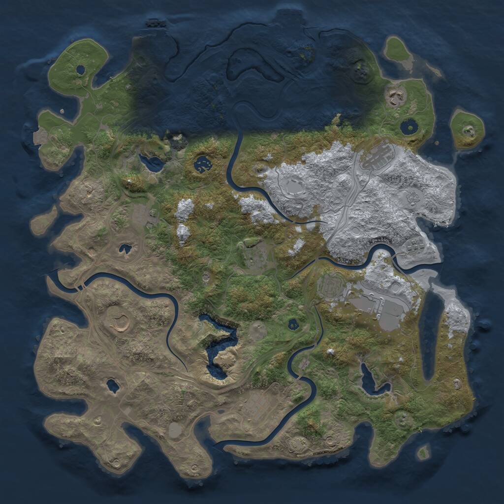 Rust Map: Procedural Map, Size: 4500, Seed: 189631099, 16 Monuments