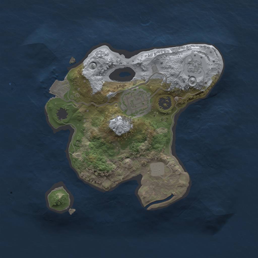 Rust Map: Procedural Map, Size: 2000, Seed: 1445992570, 5 Monuments