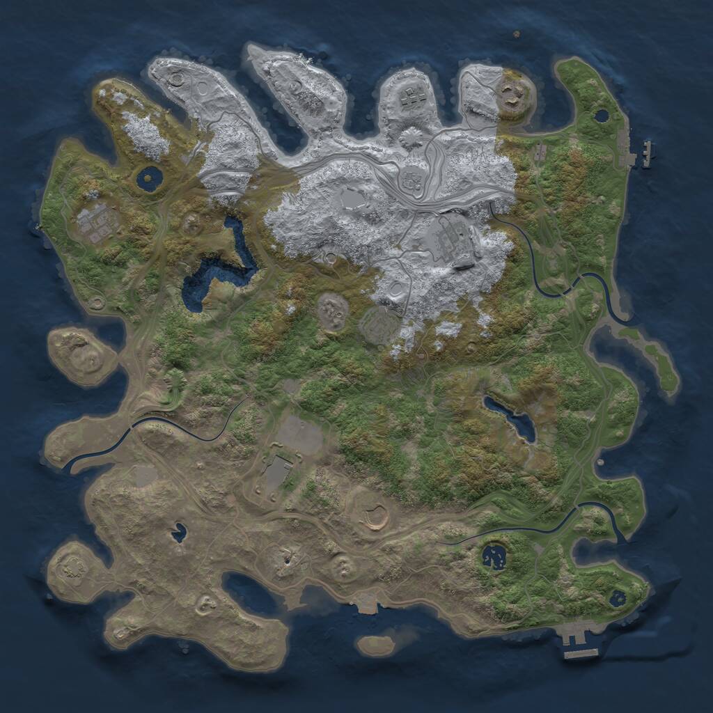 Rust Map: Procedural Map, Size: 4250, Seed: 444, 14 Monuments