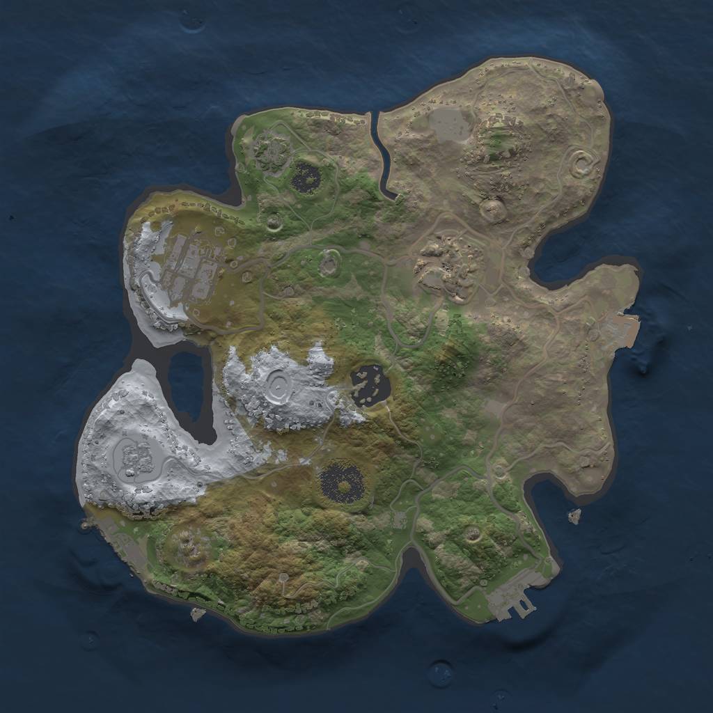 Rust Map: Procedural Map, Size: 2500, Seed: 612684, 10 Monuments