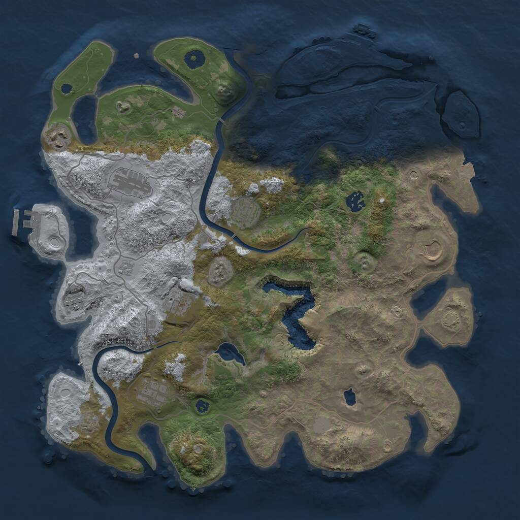 Rust Map: Procedural Map, Size: 4000, Seed: 834758154, 14 Monuments