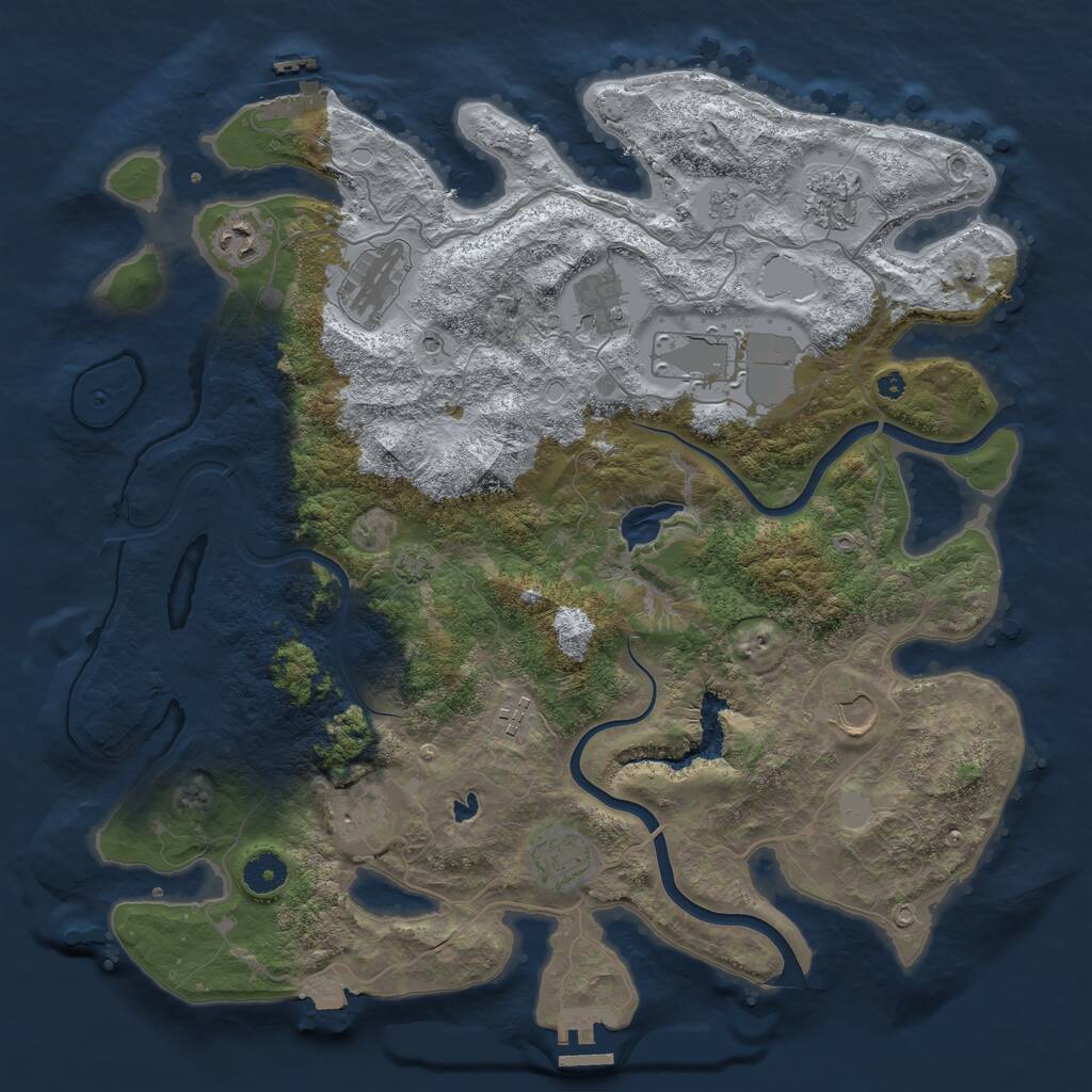 Rust Map: Procedural Map, Size: 4000, Seed: 1134651661, 15 Monuments