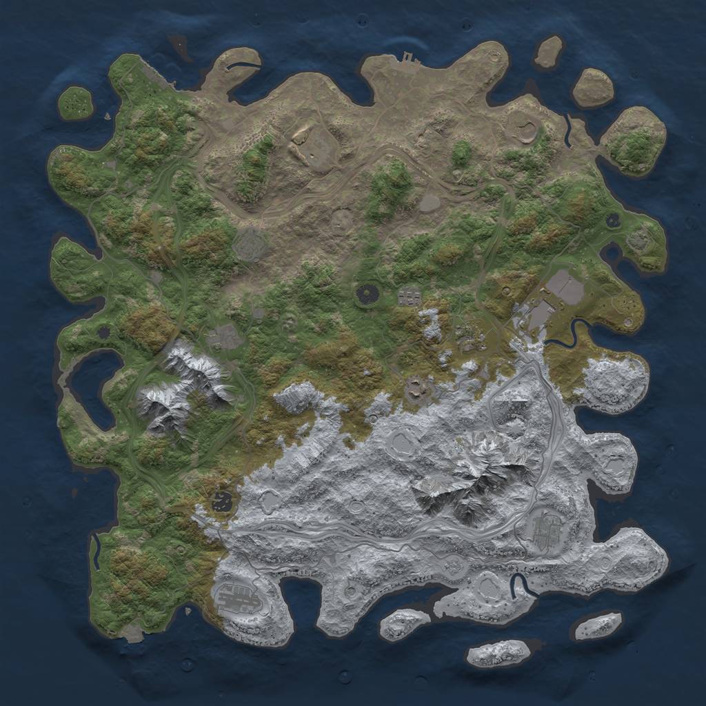 Rust Map: Procedural Map, Size: 5000, Seed: 2136839209, 19 Monuments