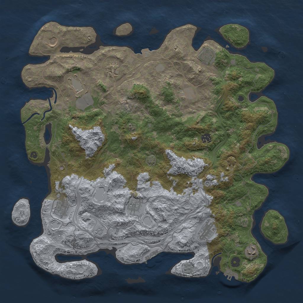 Rust Map: Procedural Map, Size: 4500, Seed: 1161522003, 19 Monuments