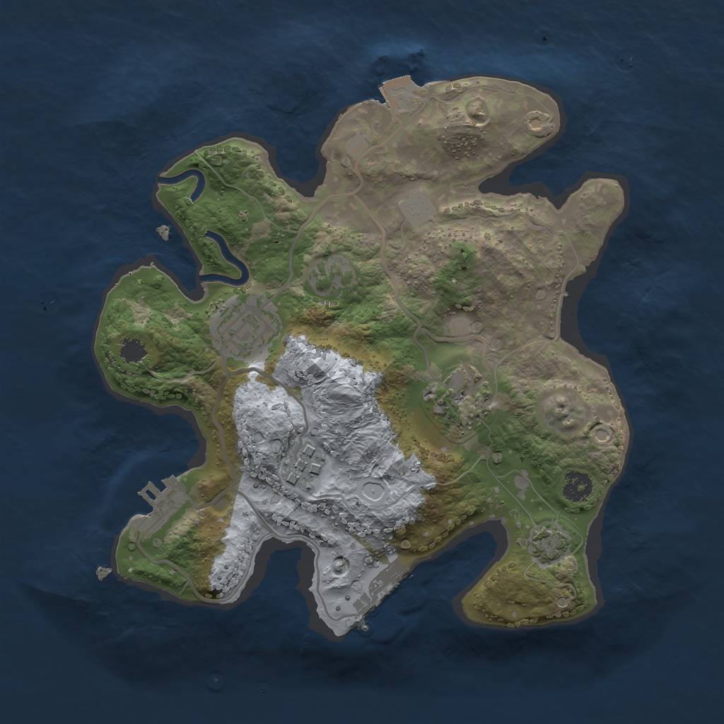 Rust Map: Procedural Map, Size: 2500, Seed: 780661258, 9 Monuments