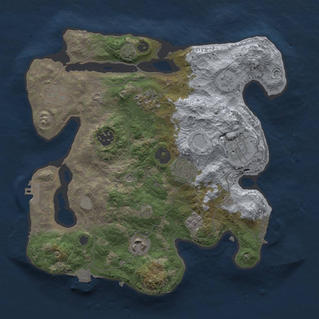 Rust Map: Procedural Map, Size: 3000, Seed: 1202611674, 15 Monuments