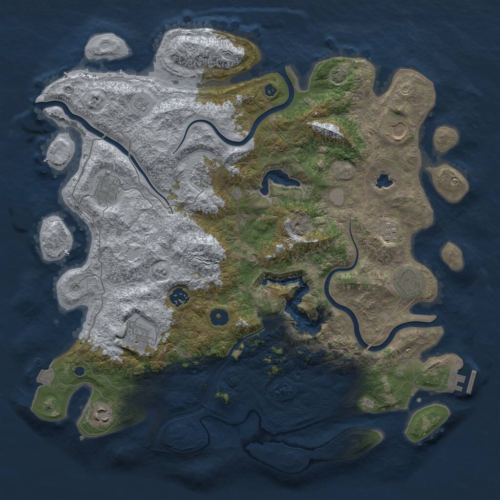 Rust Map: Procedural Map, Size: 4200, Seed: 537976443, 13 Monuments