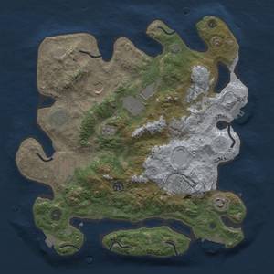 Thumbnail Rust Map: Procedural Map, Size: 3500, Seed: 2073733076, 17 Monuments