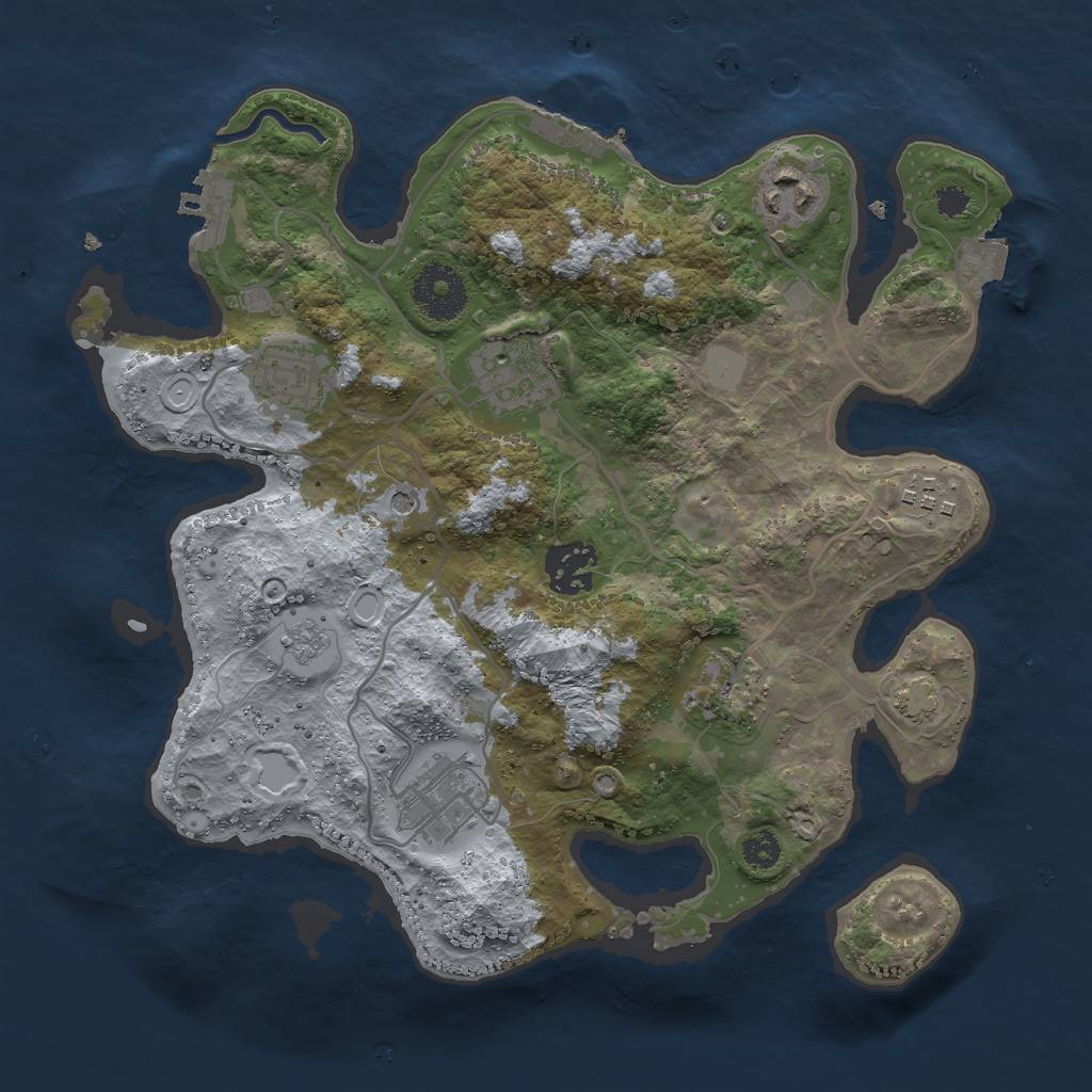 Rust Map: Procedural Map, Size: 3000, Seed: 829758131, 15 Monuments