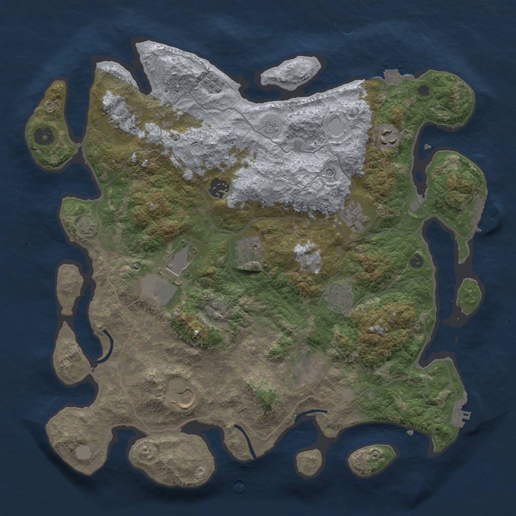 Rust Map: Procedural Map, Size: 4000, Seed: 25652, 18 Monuments