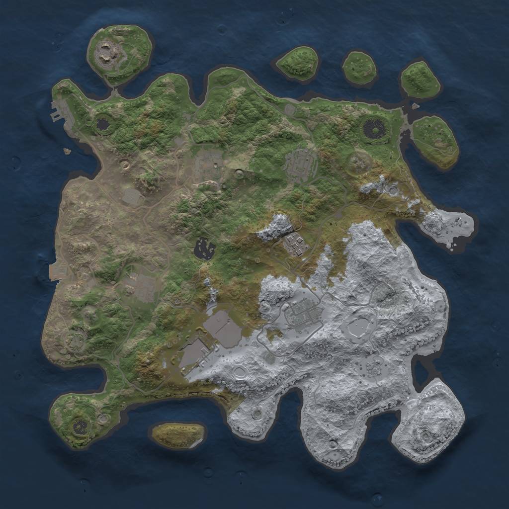 Rust Map: Procedural Map, Size: 3500, Seed: 643682973, 15 Monuments