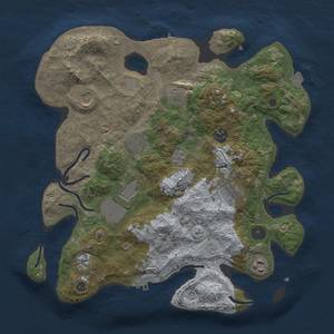 Thumbnail Rust Map: Procedural Map, Size: 3500, Seed: 2132507470, 17 Monuments