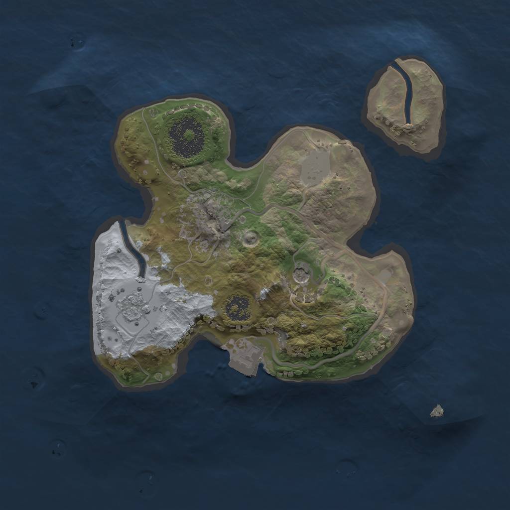 Rust Map: Procedural Map, Size: 2000, Seed: 842888693, 5 Monuments