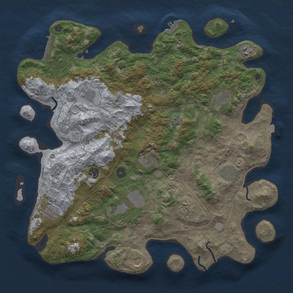 Rust Map: Procedural Map, Size: 4250, Seed: 5344, 19 Monuments