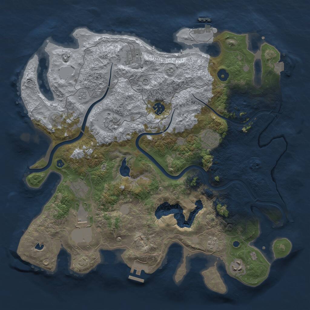 Rust Map: Procedural Map, Size: 4000, Seed: 6519562, 14 Monuments