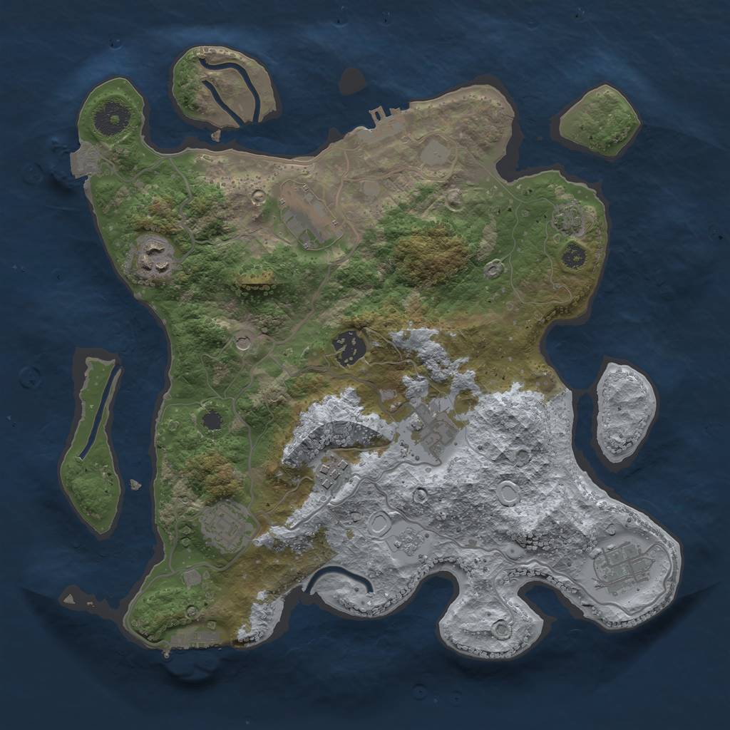 Rust Map: Procedural Map, Size: 3250, Seed: 90000, 15 Monuments
